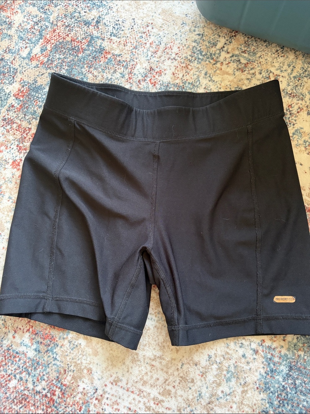 Athletic Works Black Women's Bike Shorts with Wide Waistband
